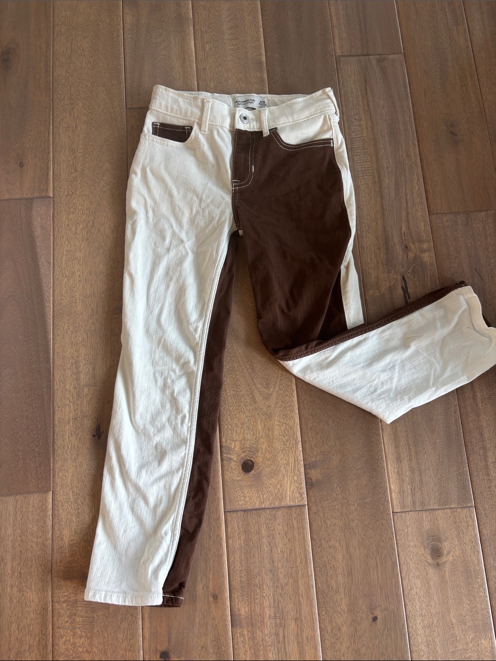 Abercrombie kids Two-Tone Brown and Cream Girls Jeans